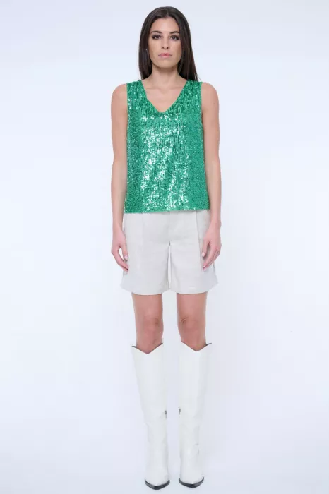 TOP FLITROVÝ zelený flitr 242-667 | 34