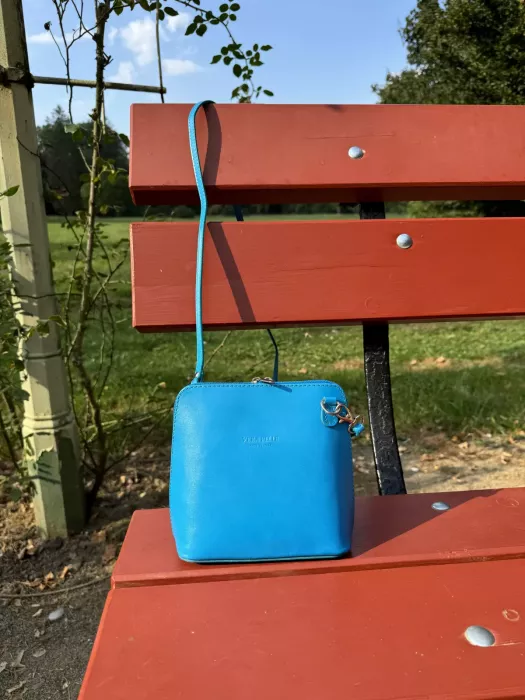 KABELKA KOŽENÁ MALÁ CROSSBODY modrá VERA PELLE KABELKA KOŽENÁ MALÁ CROSSBODY modrá VERA PELLE