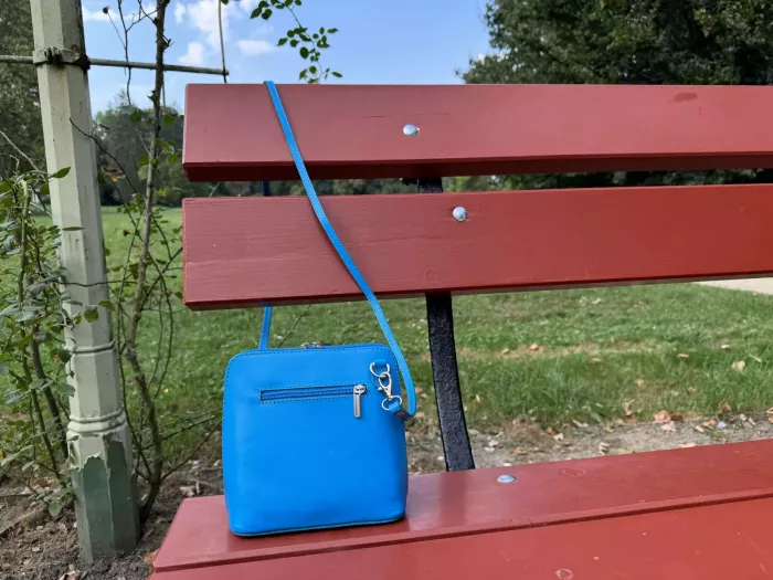 KABELKA KOŽENÁ MALÁ CROSSBODY modrá VERA PELLE KABELKA KOŽENÁ MALÁ CROSSBODY modrá VERA PELLE