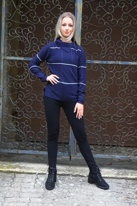 SVETR S ROLÁKEM NA ZIP modrý 41325 NAVIGAZIONE