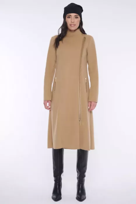 DLOUHÝ KABÁT KŘIVÁK camel 653-276 | 34, 40