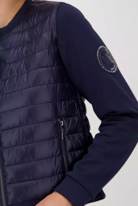 PROŠÍVANÁ BUNDA S NEOPRENEM modrá MONARI