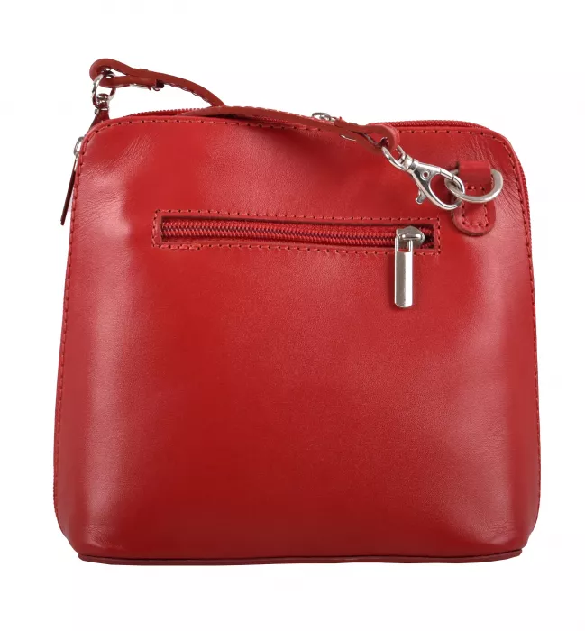 KABELKA KOŽENÁ MALÁ CROSSBODY červená VERA PELLE