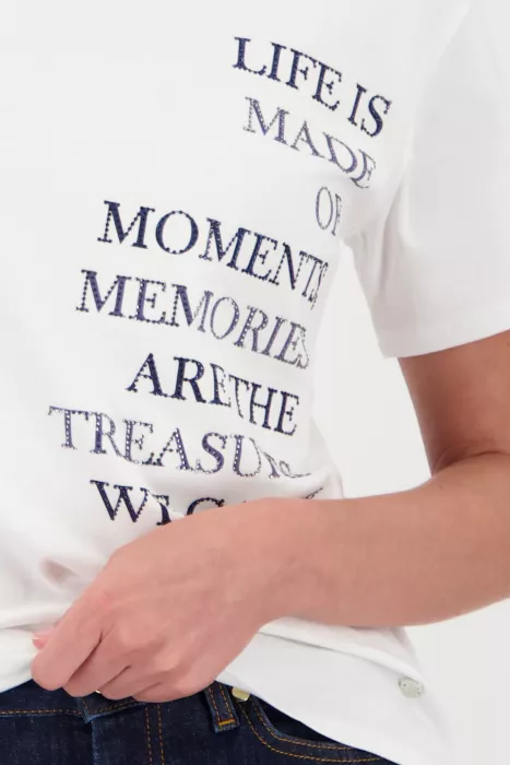 Tričko s nápisem krémová MONARI