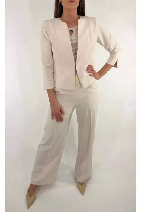 Kalhoty do gumy Elon Classic Fashion krémová 516