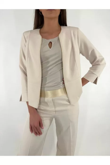 Kalhoty do gumy Elon Classic Fashion krémová 516