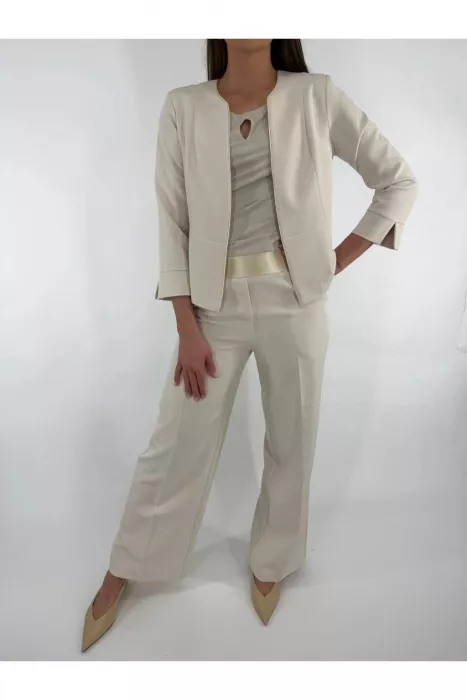 Kalhoty do gumy Elon Classic Fashion krémová 516 | 38, 46