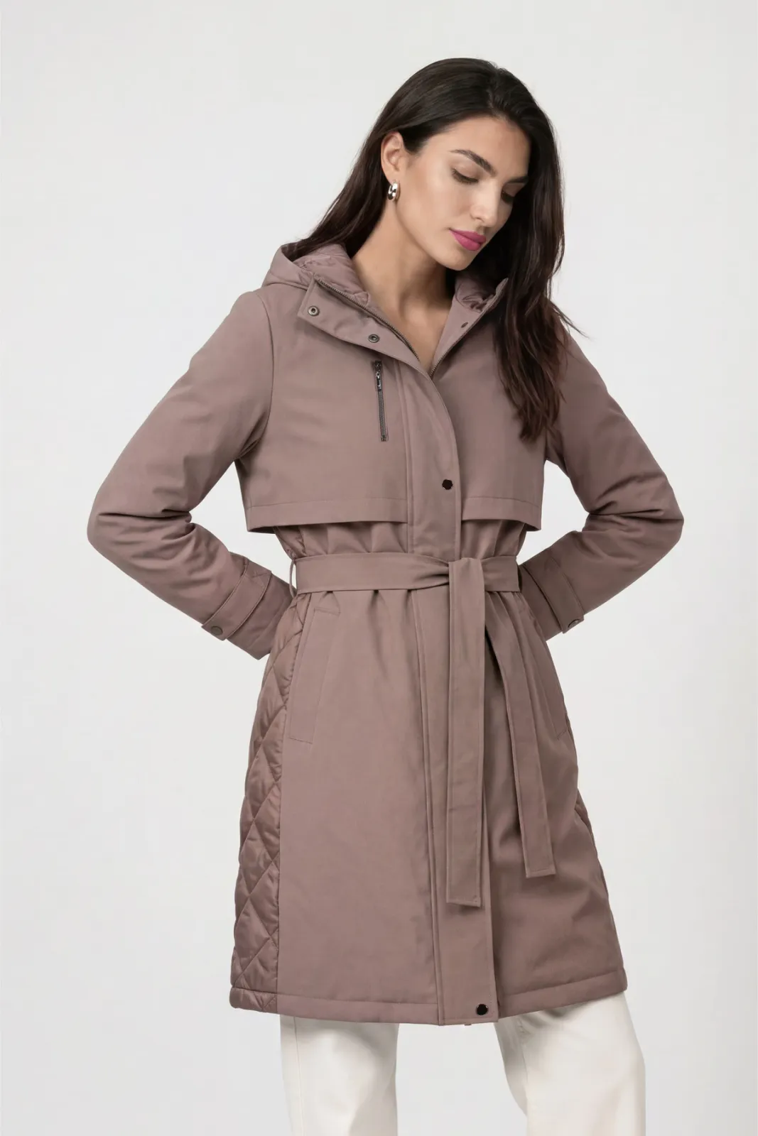 Kabát MONARI s páskem béžová 809735