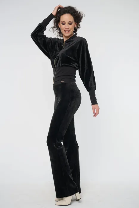 Kalhoty samet INFINITE černá 463-809 | 34, 36, 38