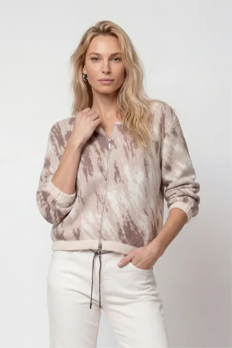 Pletená bundička MONARI na zip béžový vzor 809920 | 34, 36, 40, 42