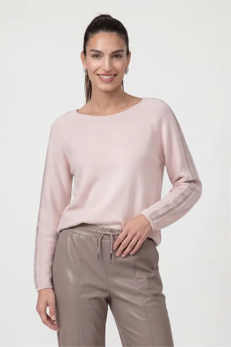 Pletený svetr s kamínky MONARI růžová 809983 | 40