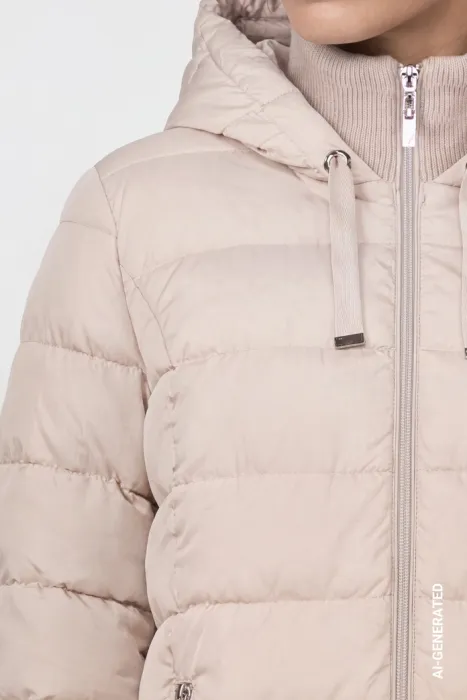 Prošívaný kabát s lurexem MONARI cappuccino 810011 Prošívaný kabát s lurexem MONARI cappuccino 810011