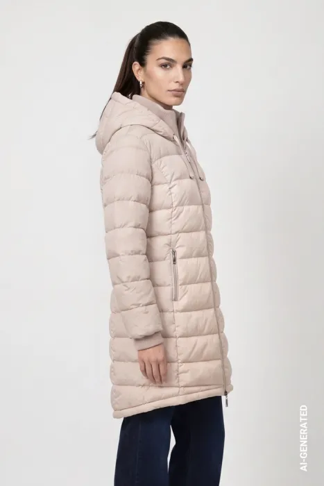 Prošívaný kabát s lurexem MONARI cappuccino 810011 Prošívaný kabát s lurexem MONARI cappuccino 810011