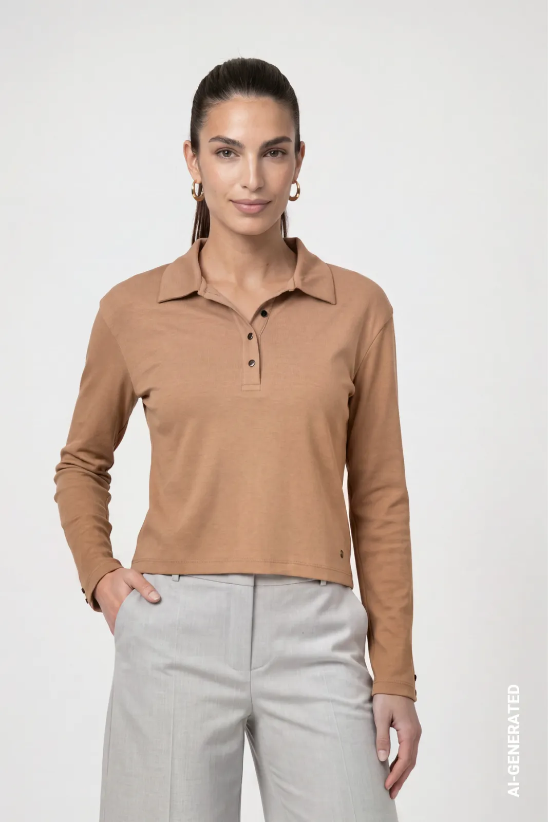Tričko polo s dl r. Monari béžová 809817