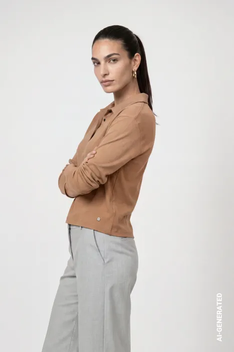Tričko polo s dl r. Monari béžová 809817
