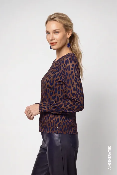 Tričko s leopardím potiskem MONARI