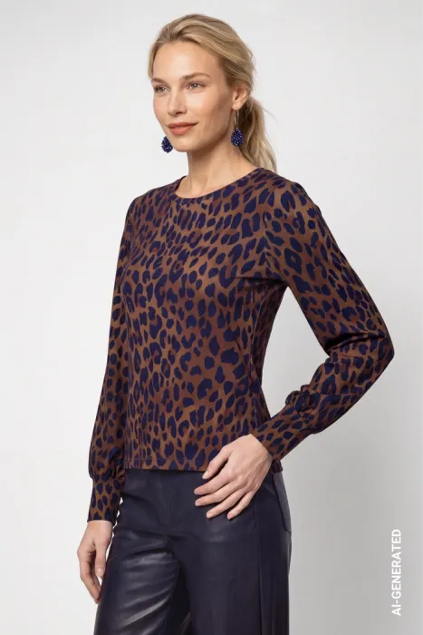 Tričko s leopardím potiskem MONARI | 42, 34, 36, 38